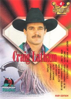1996 High Gear Rodeo Crown Jewels #4 Craig Latham Back